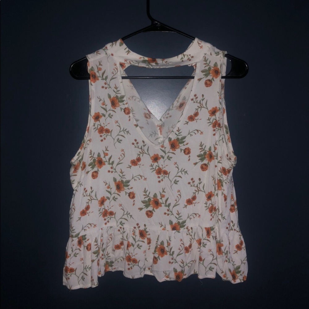 Floral, halter blouse!